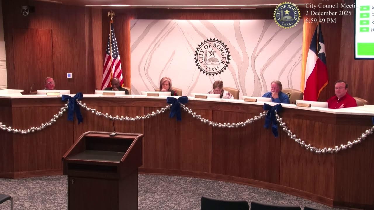 City of Borger - Regular City Council Meeting - December 2nd, 2025