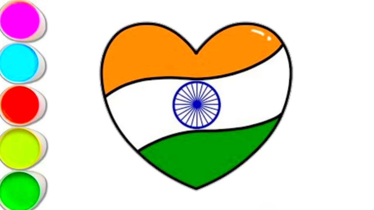 Indian Flag drawing step by step easy| How to draw a Indian Flag drawing and colouring for beginners