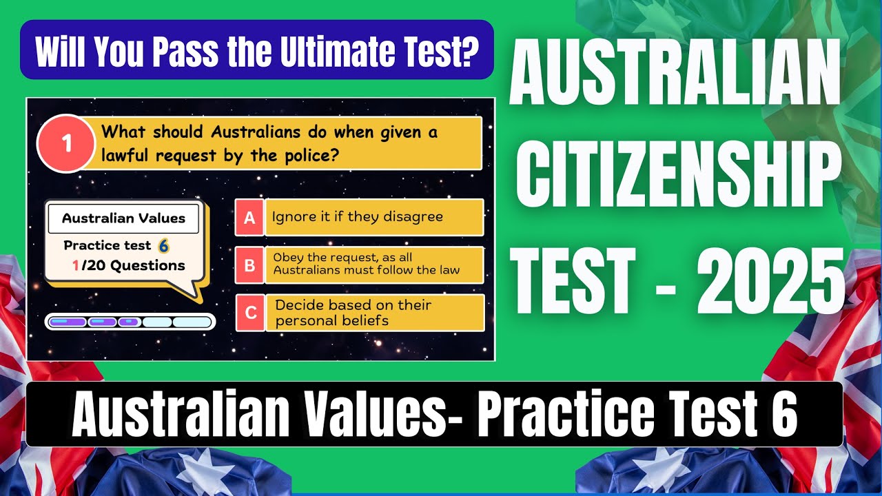 Australian Citizenship Test 2025 – Practice Test 6 | Australian Values