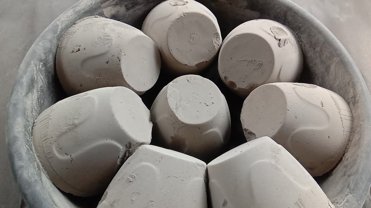 Pure cement bowls super soft silky 🤤 melting crumbling 😍|satisfying video|Asmr puppys