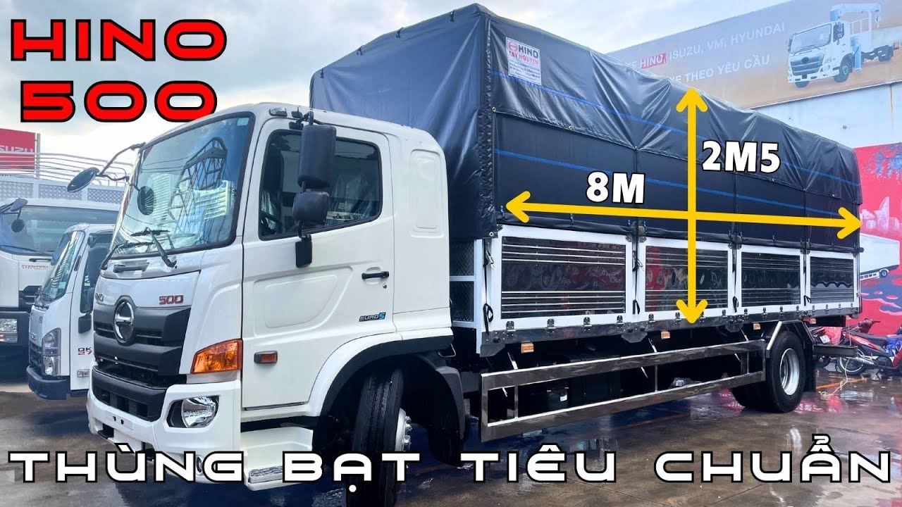 Báo Giá Xe Tải Hino 8 Tấn Euro 5 | Xe Hino 8.5 Tấn Thùng 8 Mét Mở Vỉ