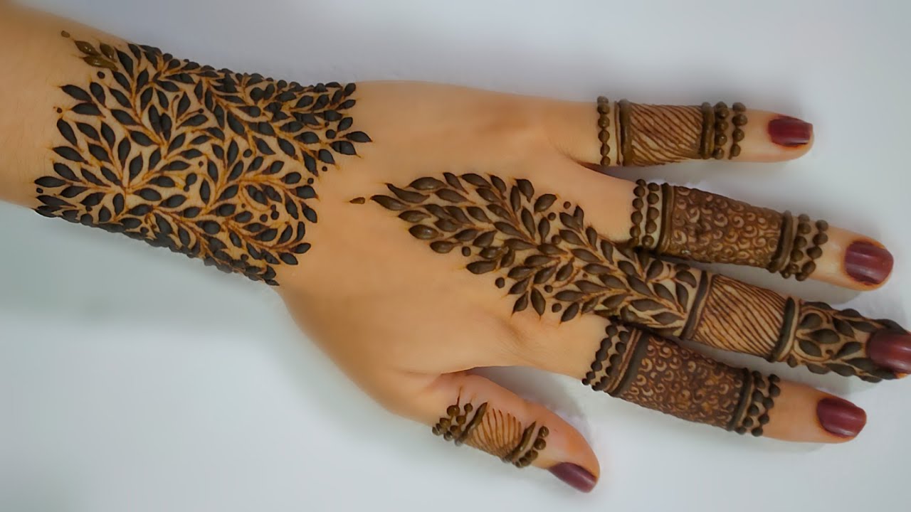 Latest party henna Design || Create Party Henna Design Using Only Leaves || Mehndi Design