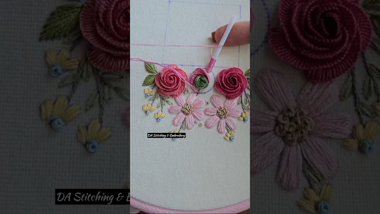 Most elegant roses hand embroidery #shorts #trending #viral #new #foryou #video #ytshorts