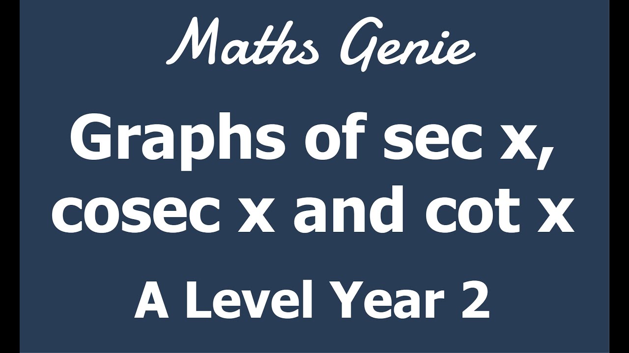Graphs of sec x, cosec x and cot x