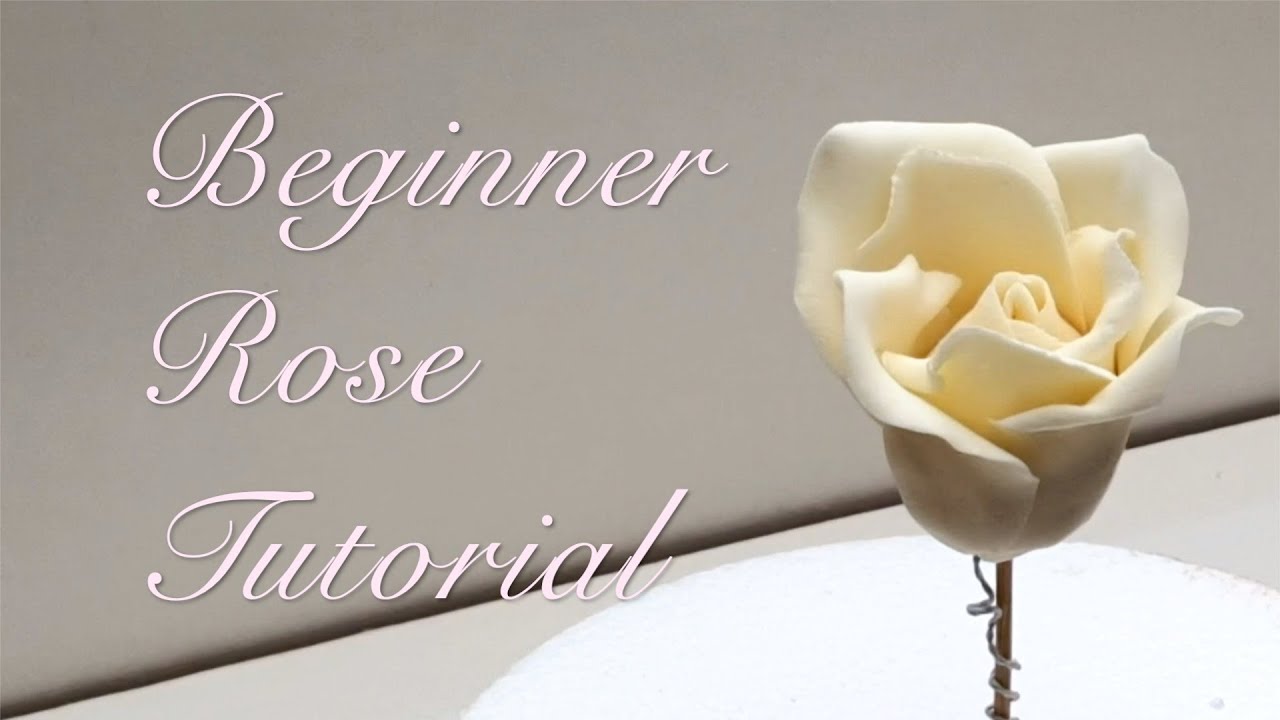 HOW TO MAKE A GUMPASTE ROSE: simple ivory, wired, gumpaste rose tutorial for beginners