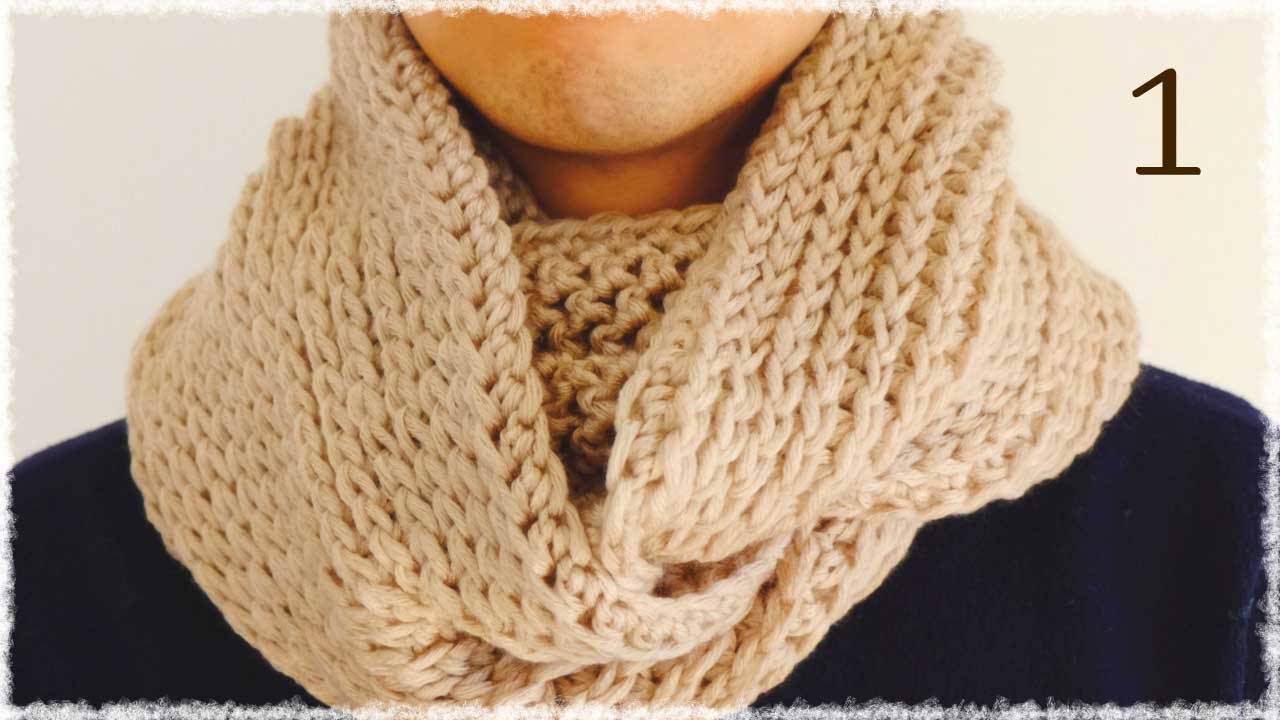 ニット風かぎ編みスヌードの編み方（１）diy crochet cowl like knit