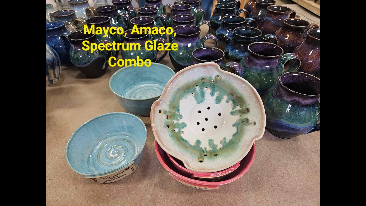 CONE 6 KILN UNLOADING 21 MAYCO, AMACO, SPECTRUM GLAZE COMBOS