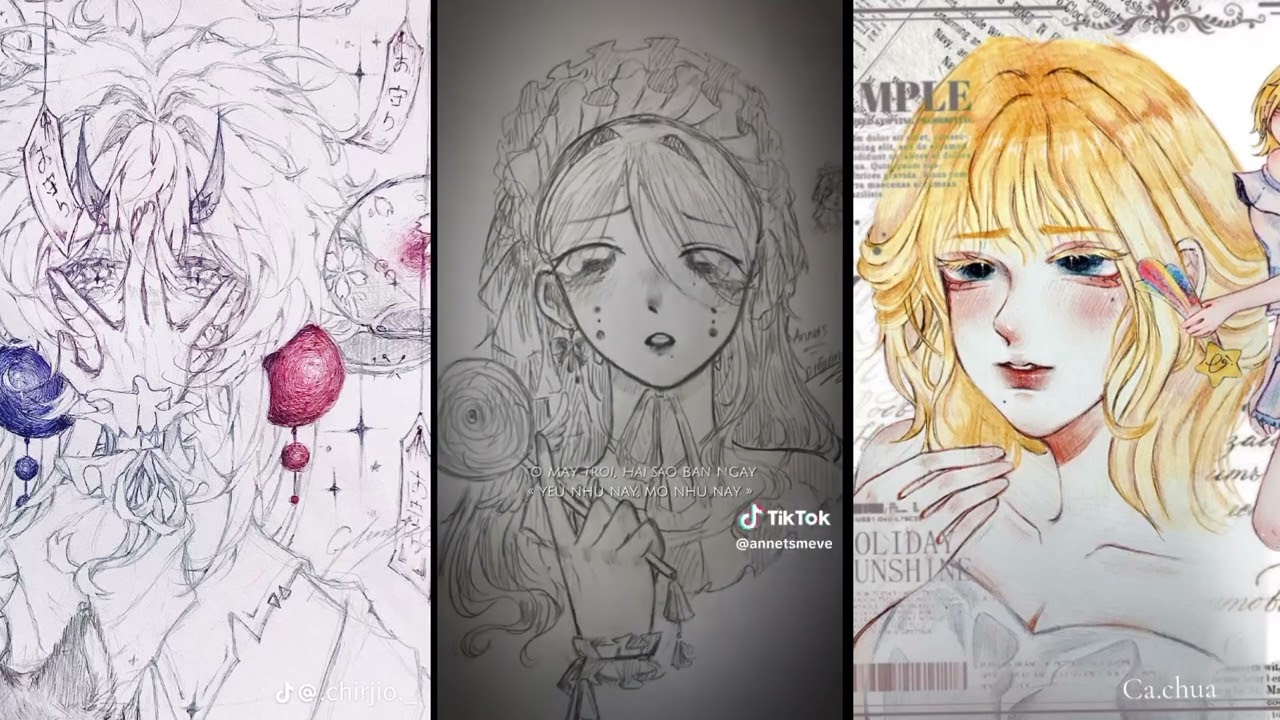 Tổng hợp//vẽ tiktok 🎨🖌️💐