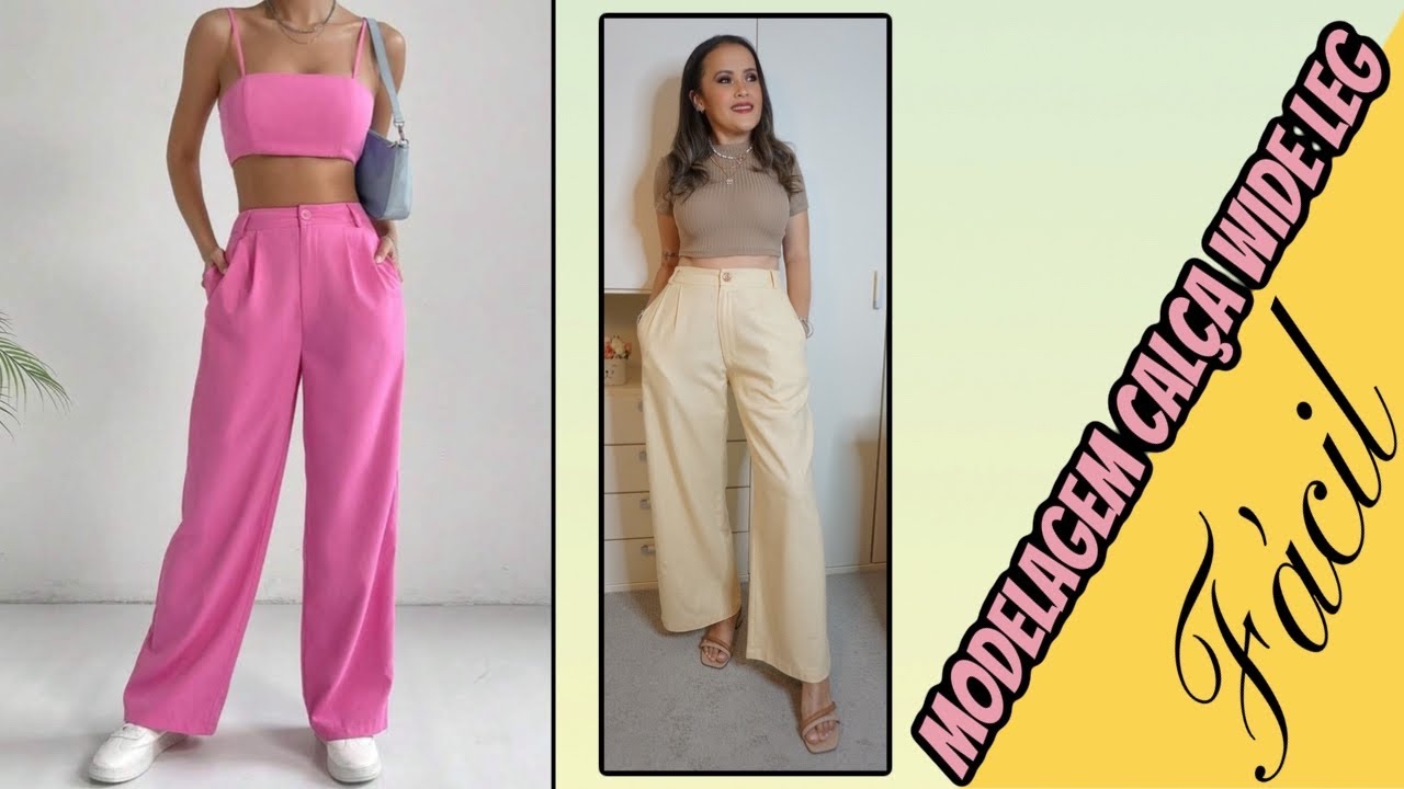 PARTE1: MODELAGEM CALÇA RETA COM PREGAS ( Wide Leg)