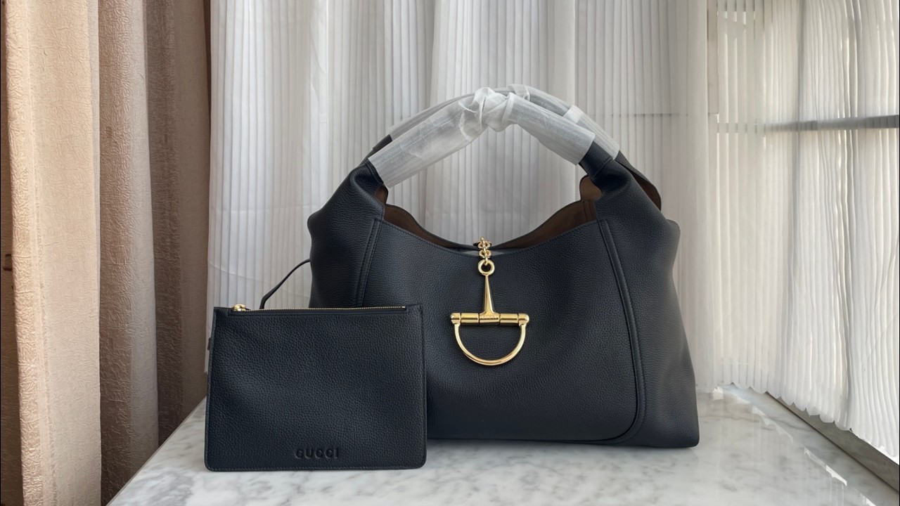 Gucci Softbit Maxi Shoulder Bag Black Leather Review #review #unboxing #bag