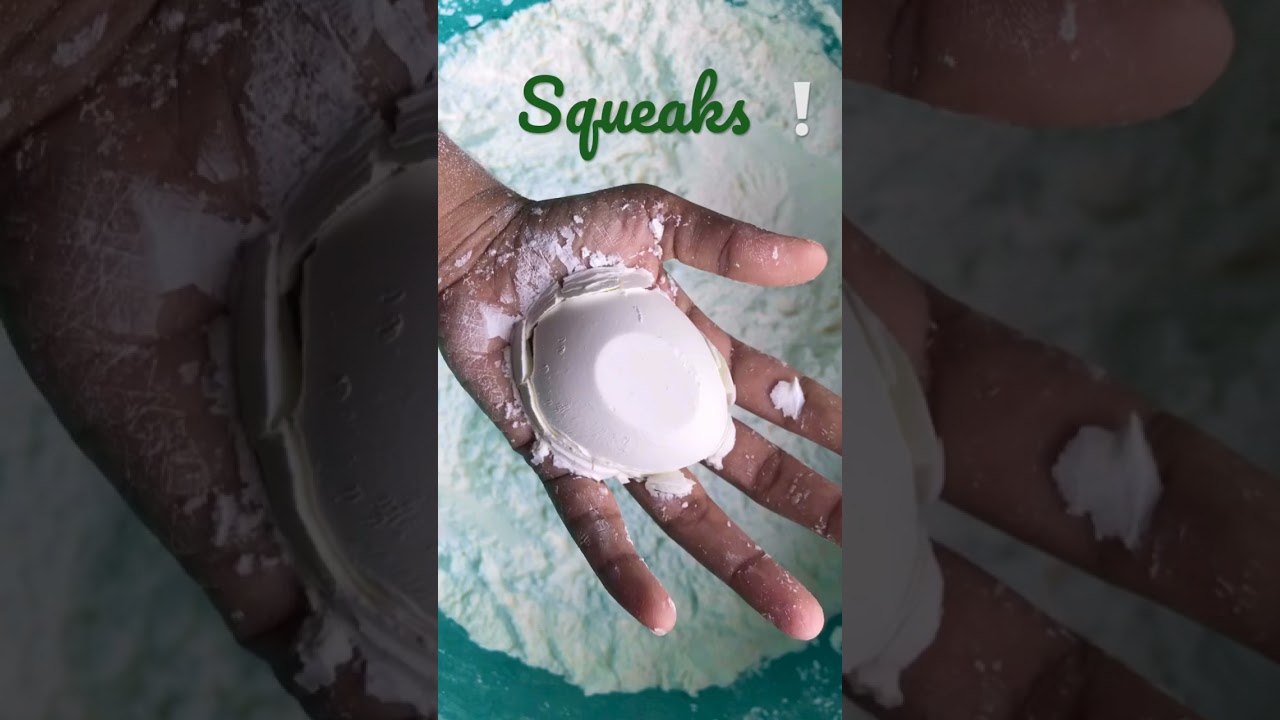 ASMR Shorts | Squeaky Cornstarch crushing #zinniaasmr | video link in Description