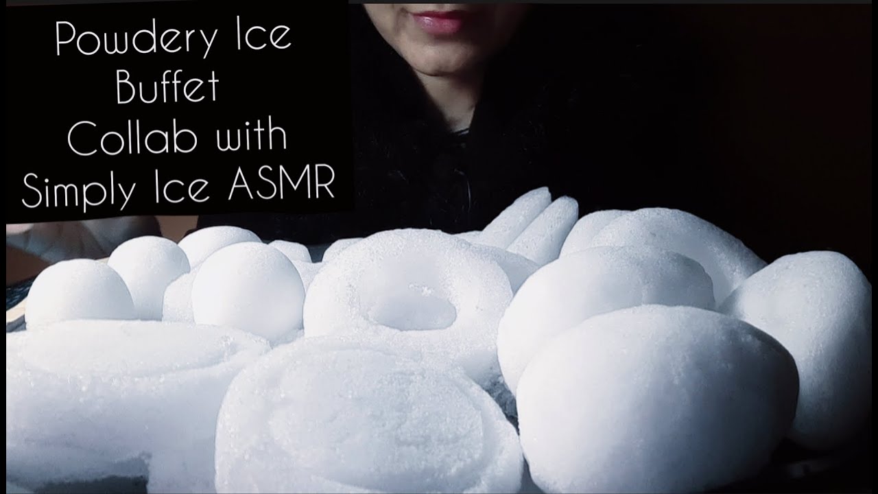 Powdery Ice Buffet | Collab w Simply Ice ASMR | Mukbang | no talking | ASMR Ice Eating | 氷を食べる