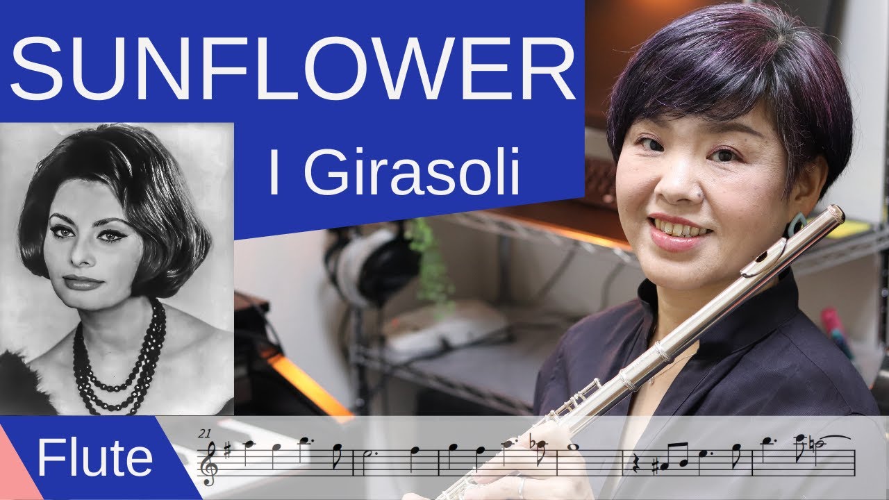 Love theme from 'Sunflower'on Flute-with sheet music