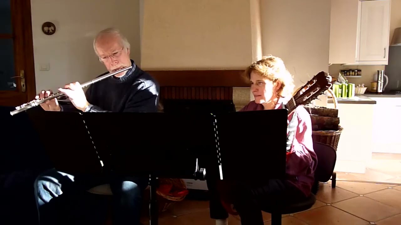 J S Bach: 'Two Gavottes'  (flute & guitar).