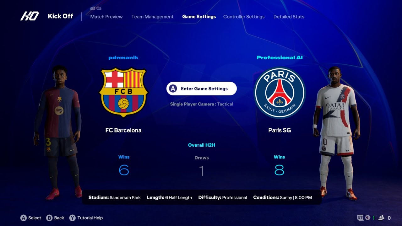 Barcelona vs PSG /UEFA Champions League Final /Gameplay