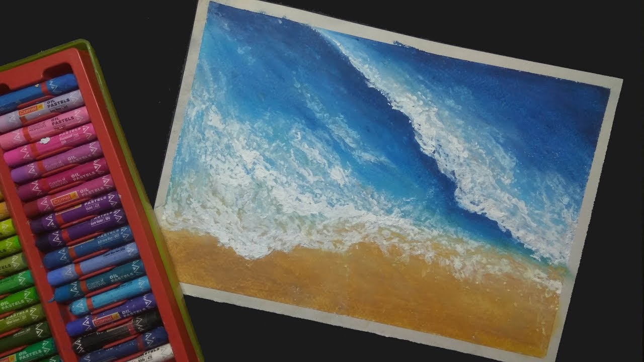 Beach Waves | oil pastel | Extremely easy | Step by Step