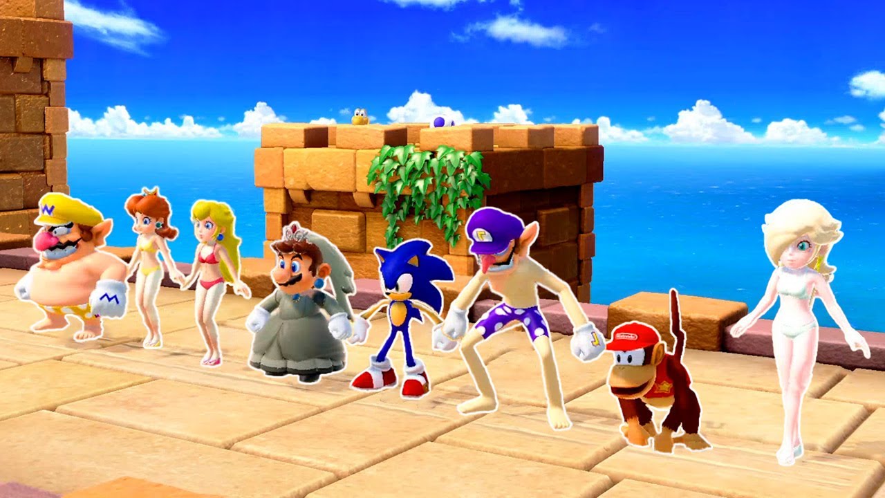 【スーパーマリオパーティ】ミニゲーム花嫁マリオVsソニックVsヨッシーVsルイージ(最強CPU｢たつじん」)