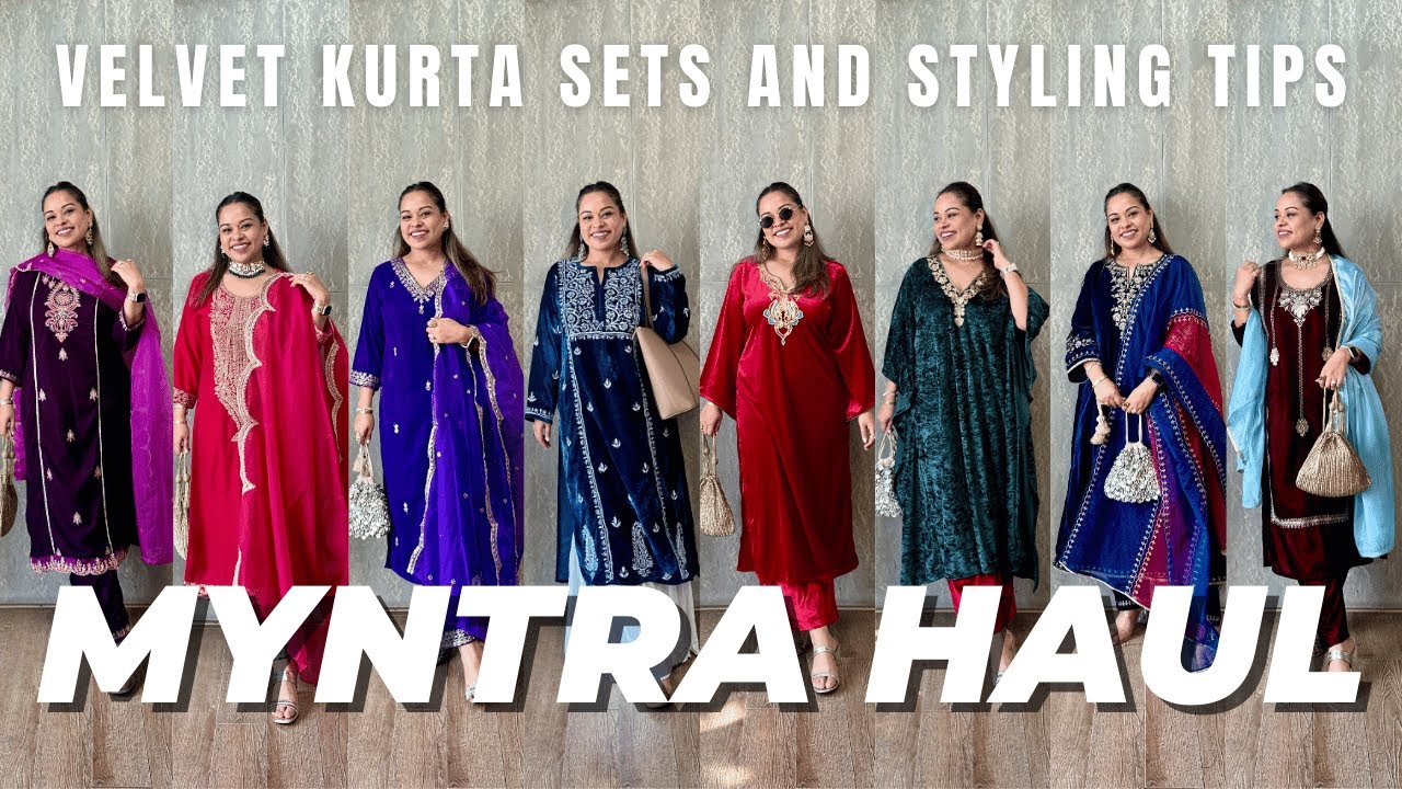 MYNTRA VELVET KURTA SET HAUL | THE FESTIVE EDIT