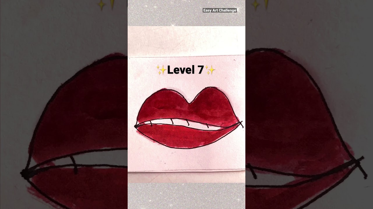 Realistic Glossy Lips Art Drawing🎨 || #shorts #viral #art #makeup || How to draw easy lips 👄