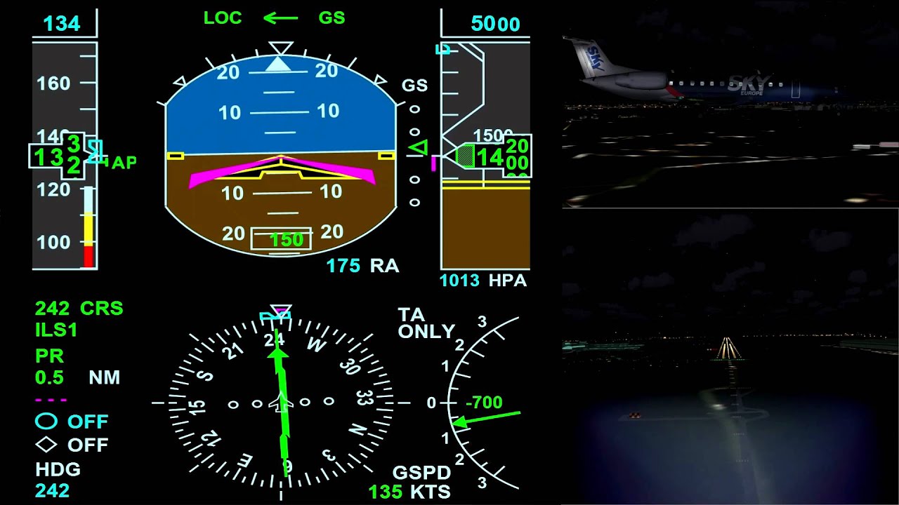 PFD in Action! ERJ-135 Landing at Prague Ruzyně Airport [FS2004]