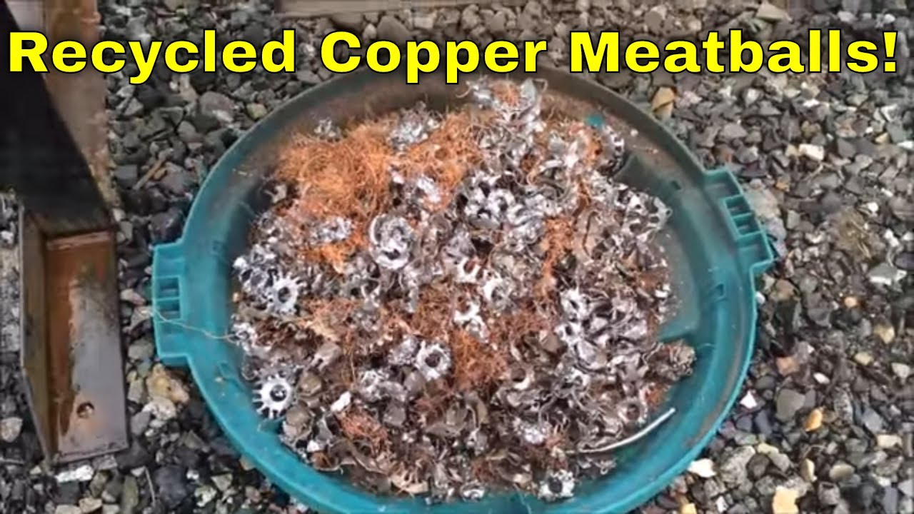 MBMMLLC.com Recycling copper meatballs from electric motors to get clean copper