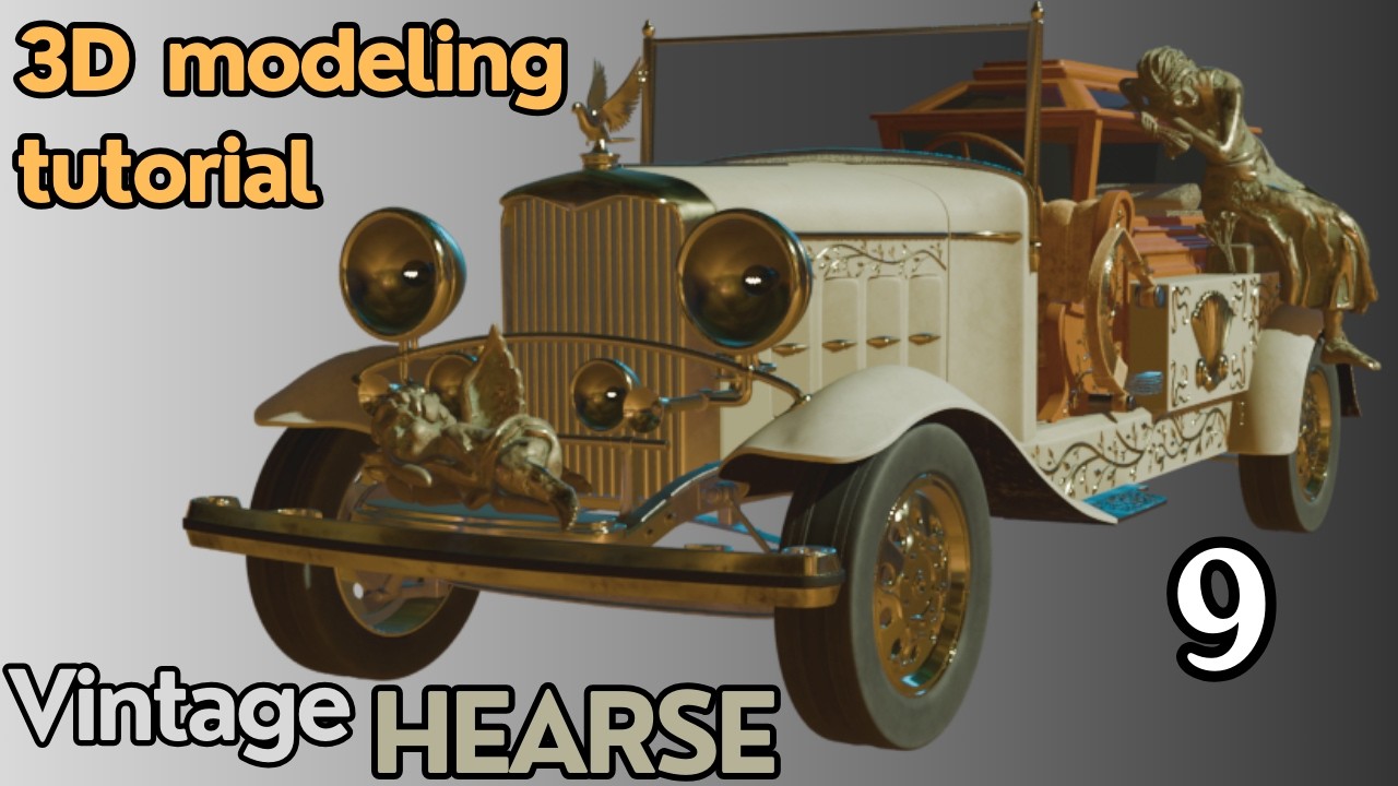09 HOW I MODELED a HAUNTINGLY COOL VINTAGE HEARSE in 3D! 🖤 Step-by-Step Blender Tutorial | Arq Lugo