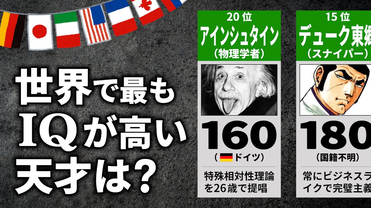 世界の天才 IQランキング【TOP20】