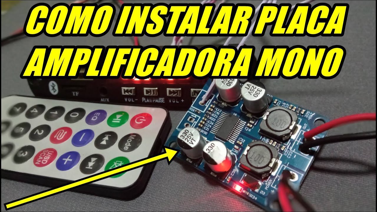 Como Instalar Placa Amplificadora TPA 3118 Mono 60w Com modulo MP3 USB Bluetooth