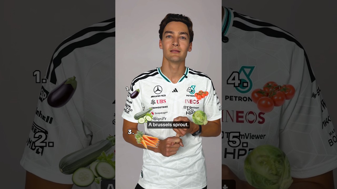 Пять любимых овощей Джорджа 🥦 #MercedesF1 #GeorgeRussell #Top5
