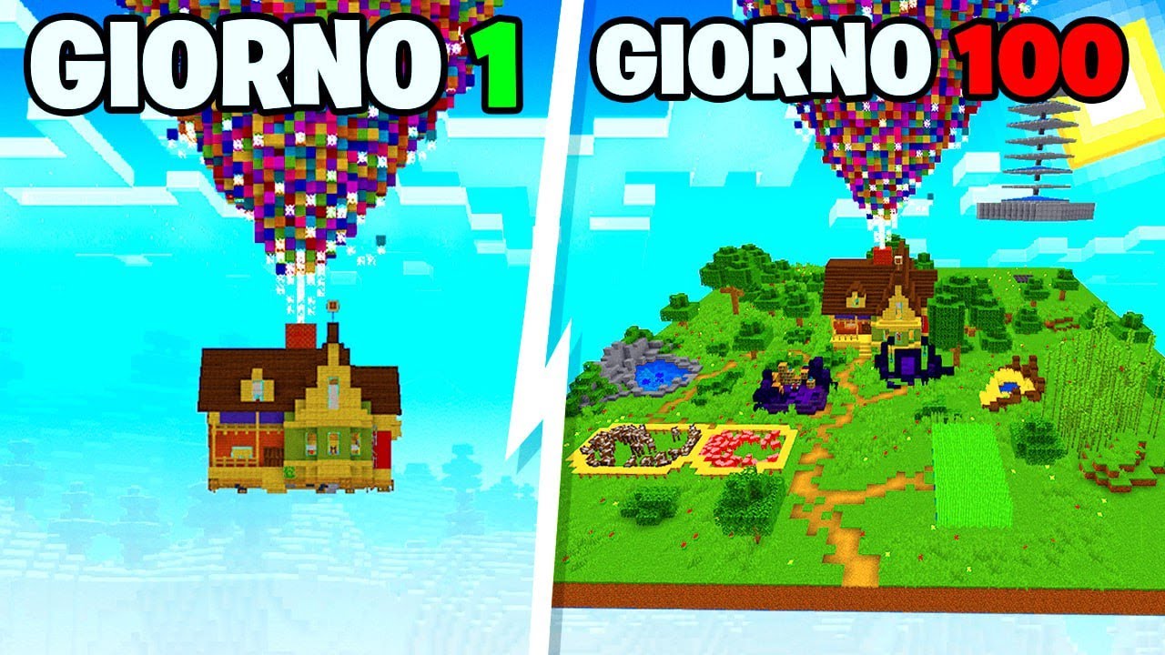 SOPRAVVIVO 100 giorni sulla MAPPA DI UP in MINECRAFT HARDCORE