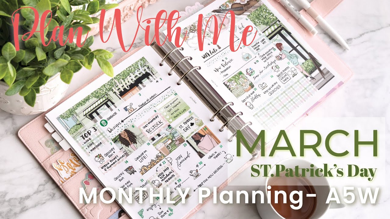 How to use your A5W monthly inserts - PWM. ft. SPC St.Patrick's Day kit! ☘️🎻