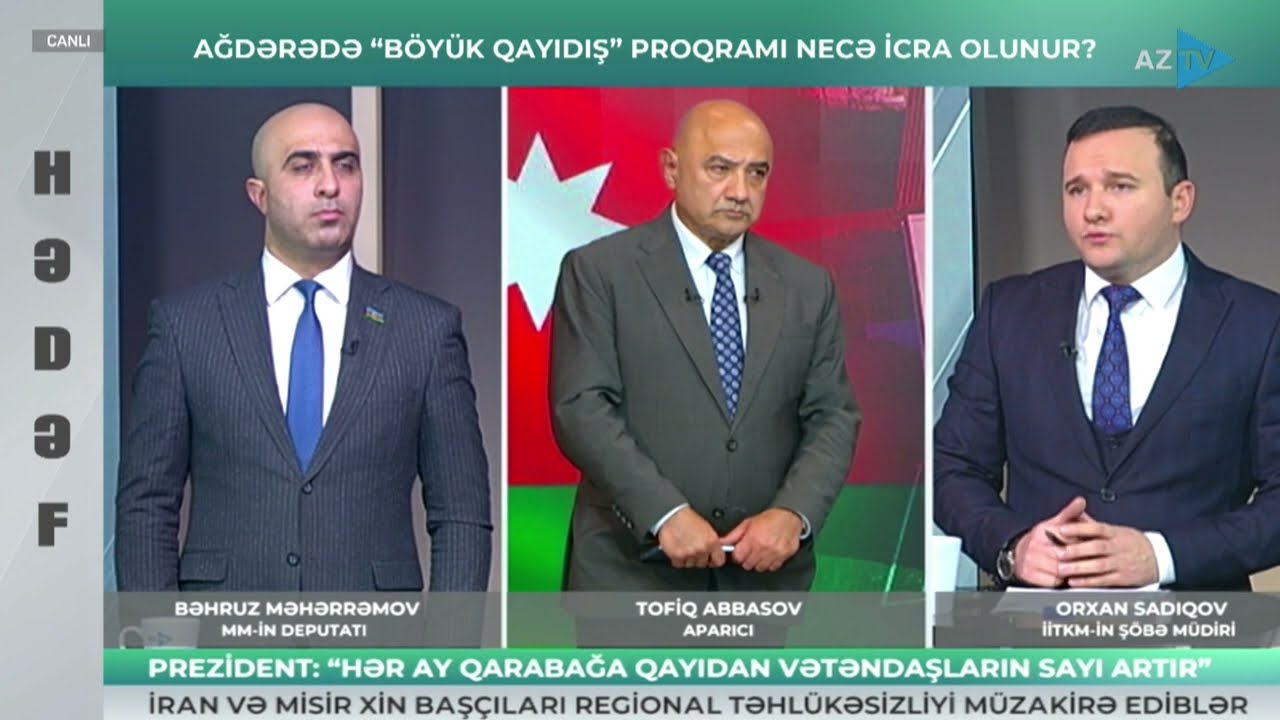 İİTKM-in şöbə müdiri Orxan Sadıqov AZTV-nin "Hədəf" verilişinin qonağı olub