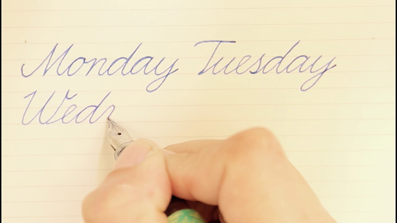 how to write in cursive - german standard - days - easy way