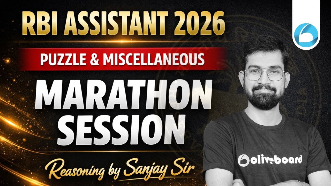 RBI Assistant Prelims Reasoning Marathon 2026 | Puzzle & Miscellaneous Questions | by Sanjay Sir