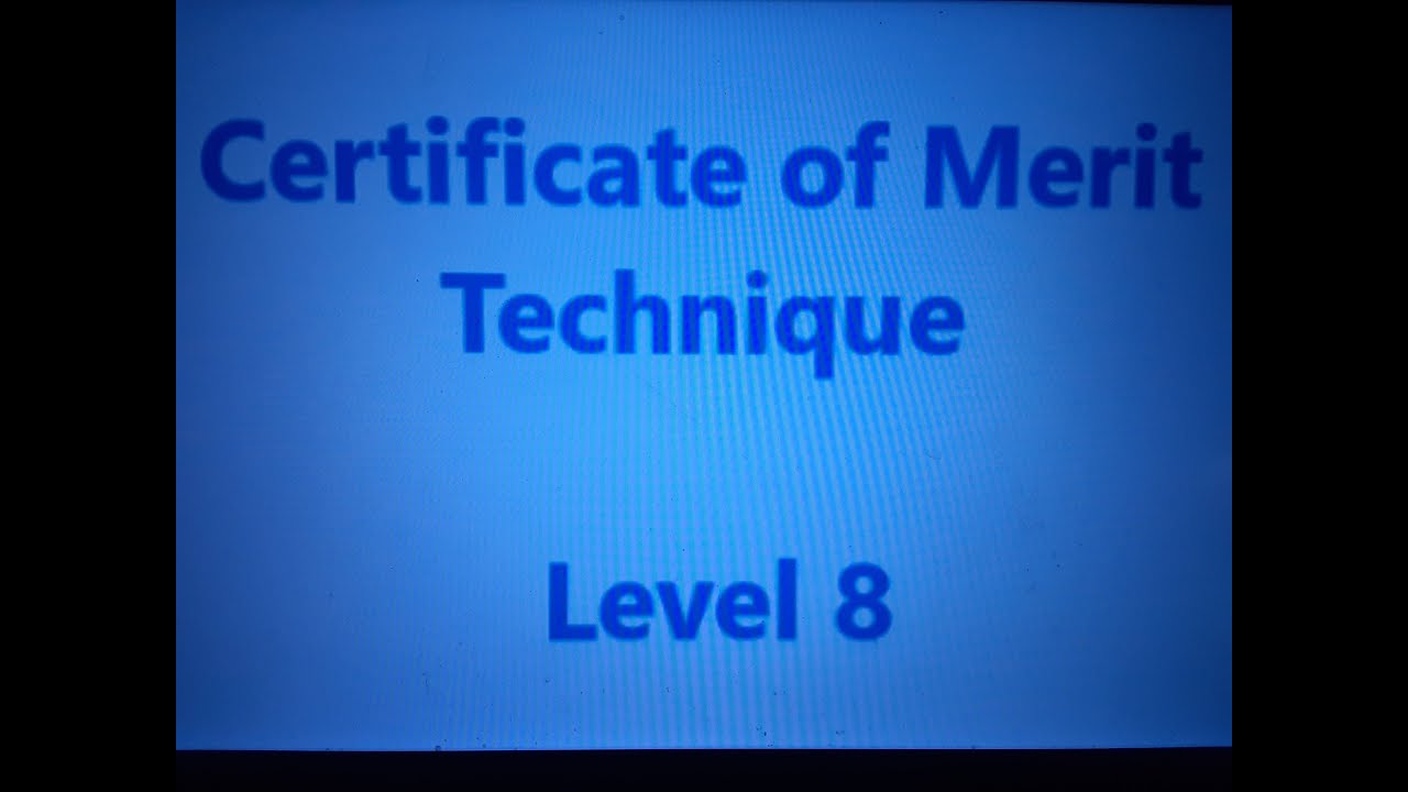 Certificate of Merit Technique, Level 8