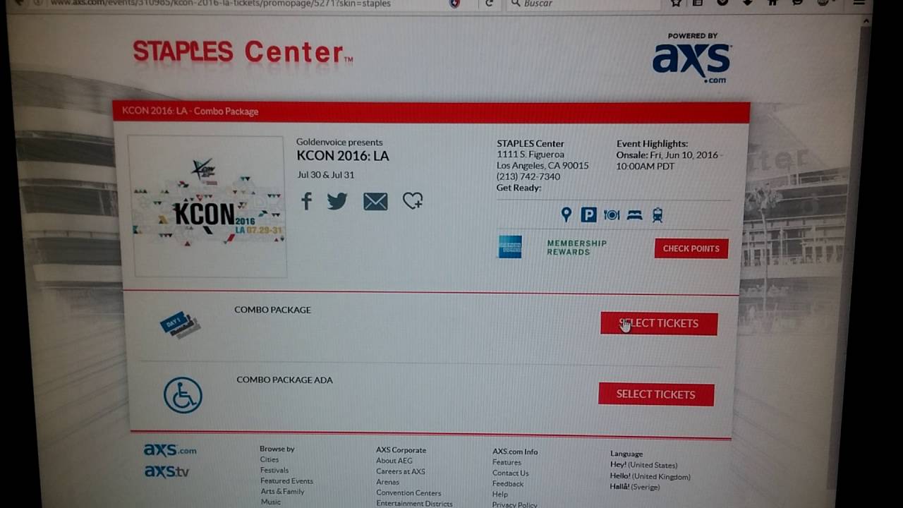 Como comprar boletos por AXS.com