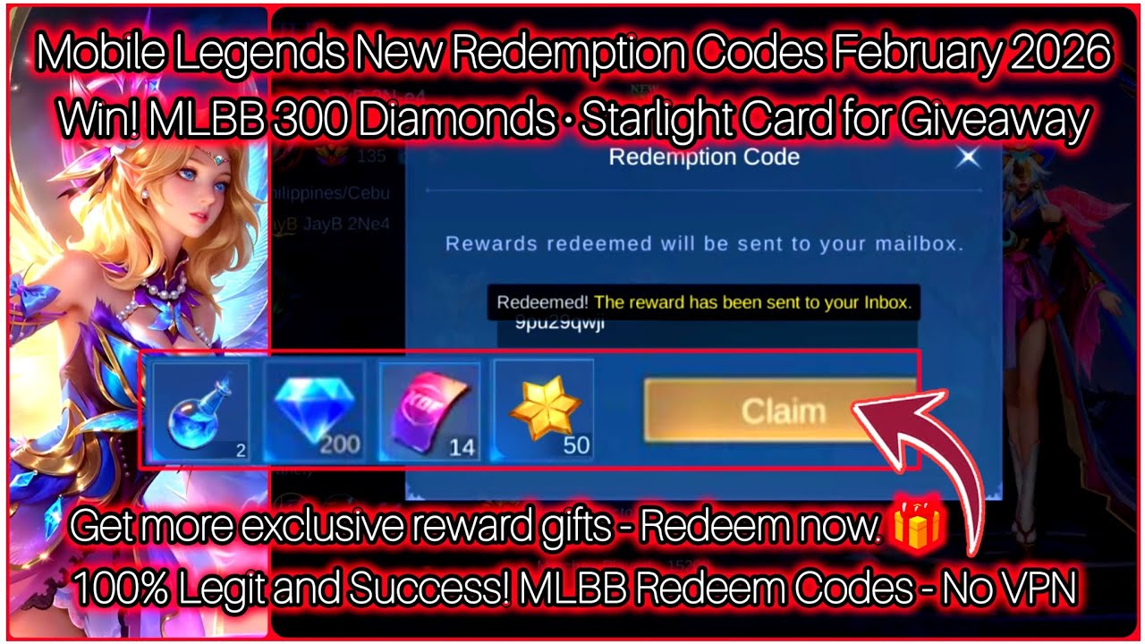 Коды активации Mobile Legends от 6 февраля 2026 г. - Коды активации алмазов MLBB + события MLBB x...