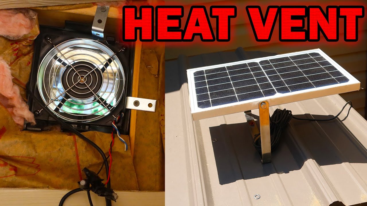 Solar and Hydro Power Shed Heat Vent Fan Install
