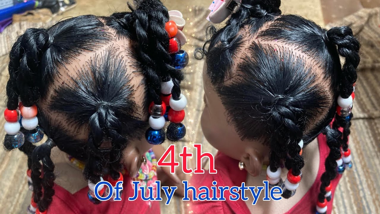 4th of July hairstyle 🇺🇸🎀 ( reborn baby doll hair)