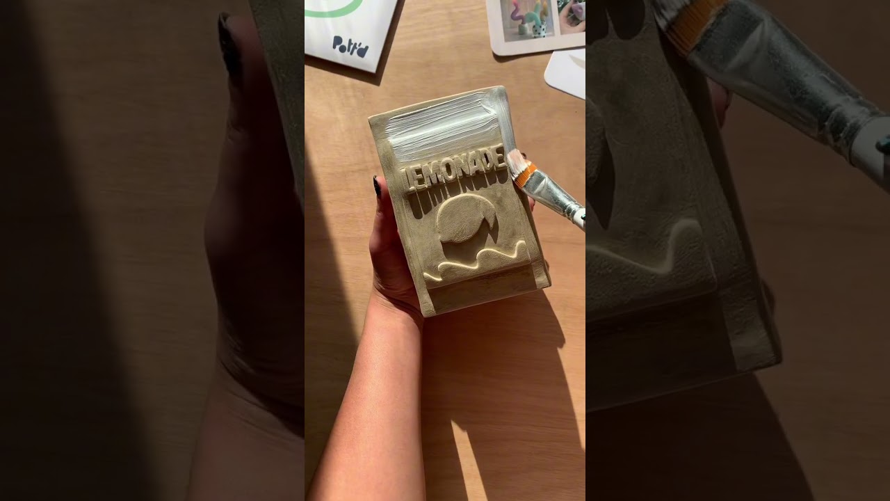 Pott'd: Air dry clay juice box vase 🌞
