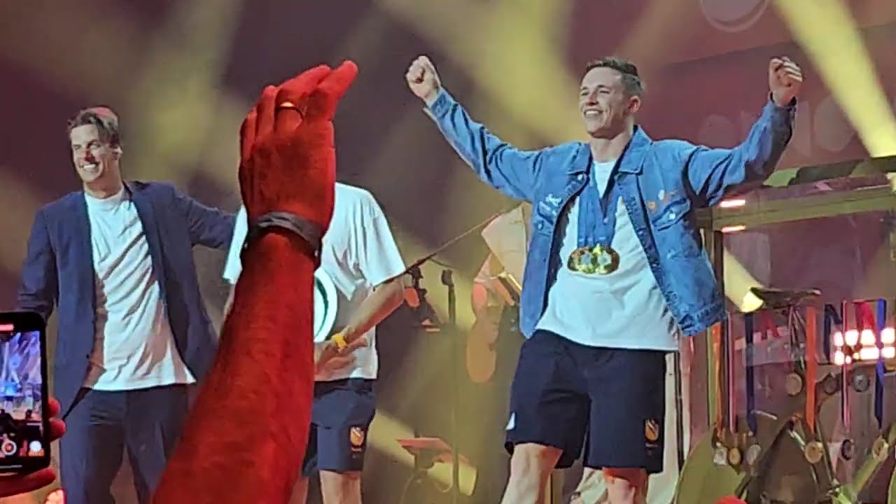 The Dutch celebrate their Olympic hero Harrie Lavreysen - TeamNL house - Paris 2024