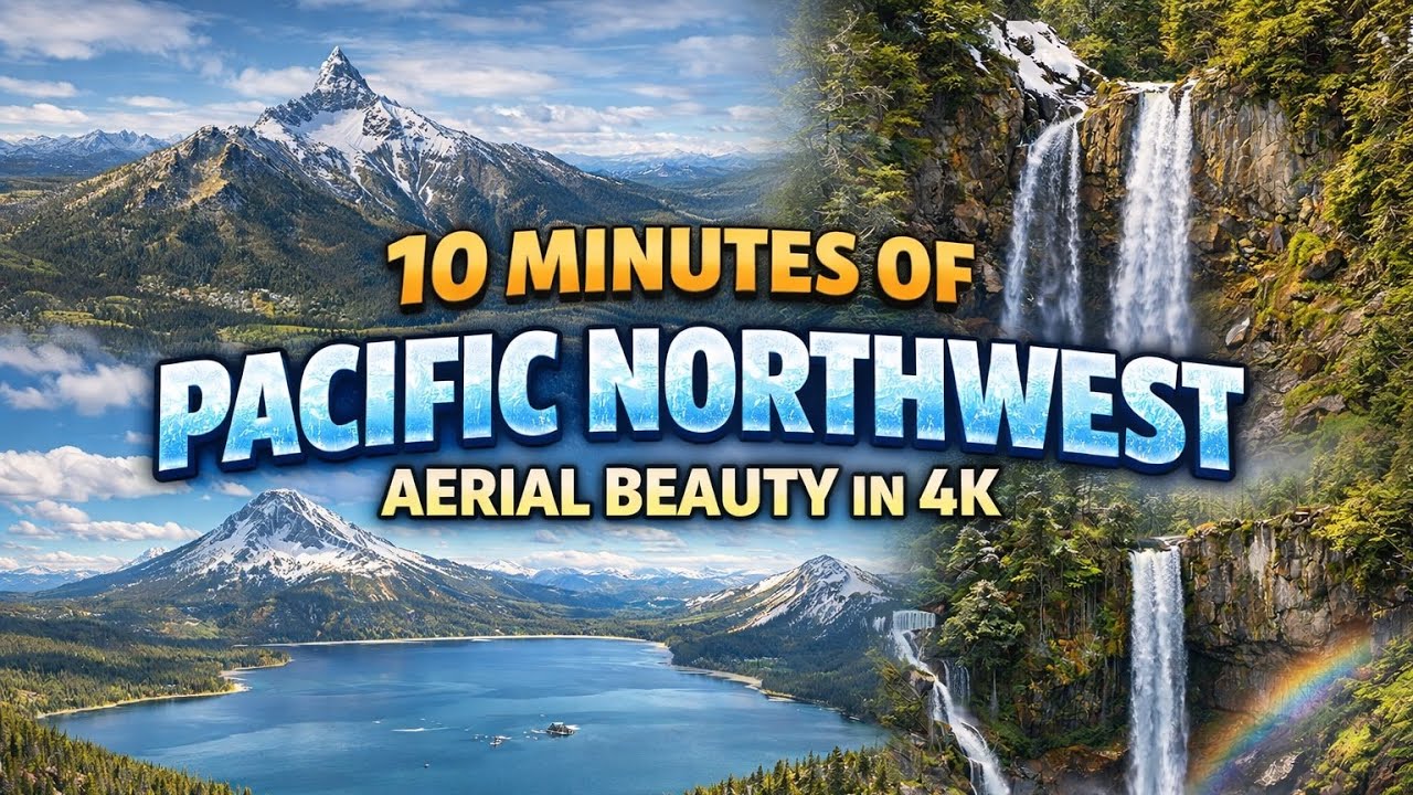 10 Minutes of Pacific Northwest Aerial Beauty | Seattle, Waterfalls & Mountains