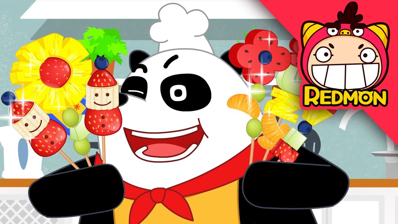 Fruit Sticks | Chef PANDA | Making food | for children | funny video | REDMON