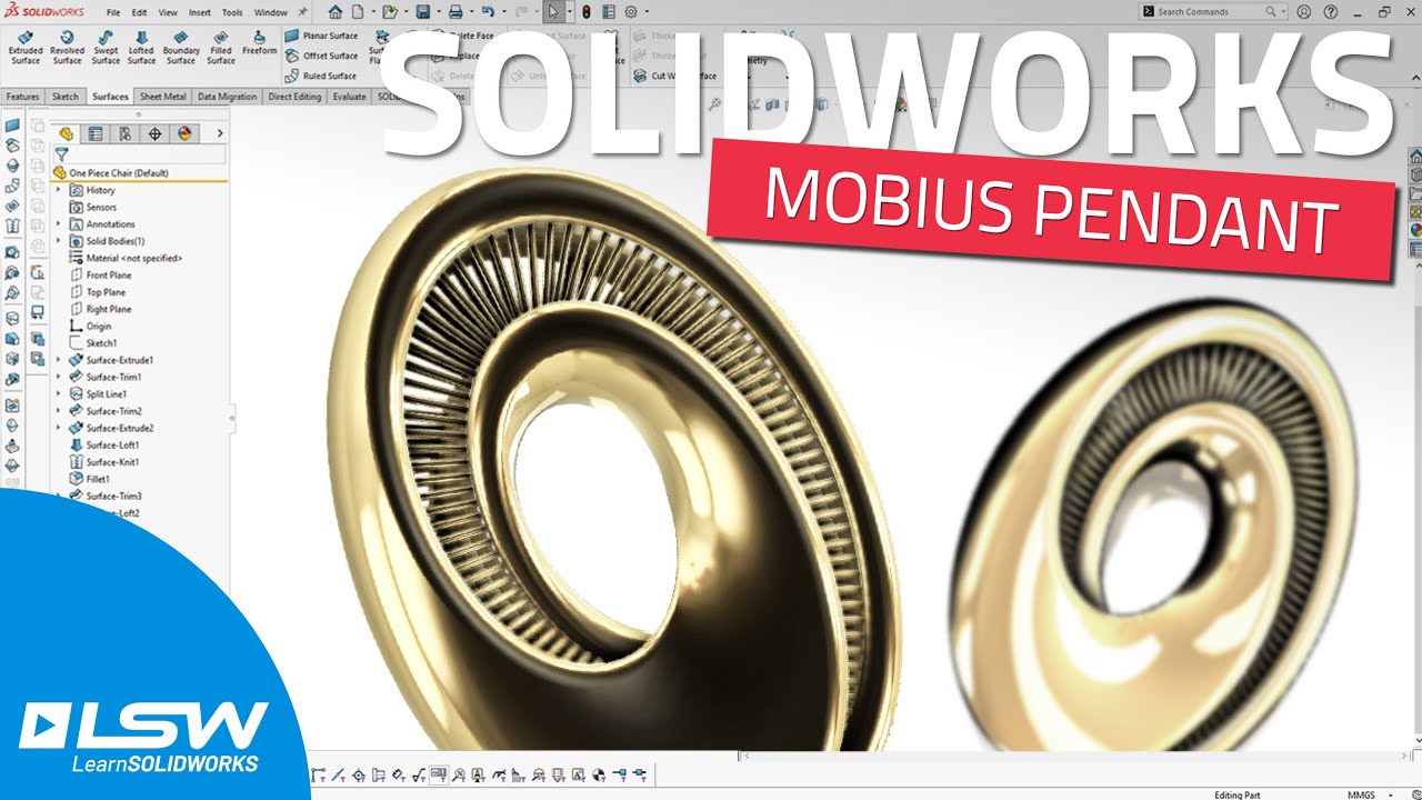 Как смоделировать кулон Мёбиуса в SOLIDWORKS? [Пошаговое руководство]