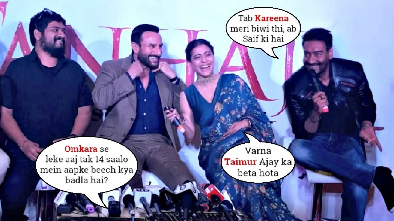 Kajol NAILED IT 🤣 Kajol & Ajay Devgn's Back To Back Funny Moments Wid Saif @Tanhaji Delhi Promotion