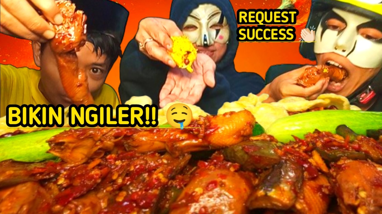 LAHAP PISAN EUYY!!! NASI KUNING & TERONG + KEPALA AYAM REQUEST VIEWERS BIKIN NGILER! 🤤🤤
