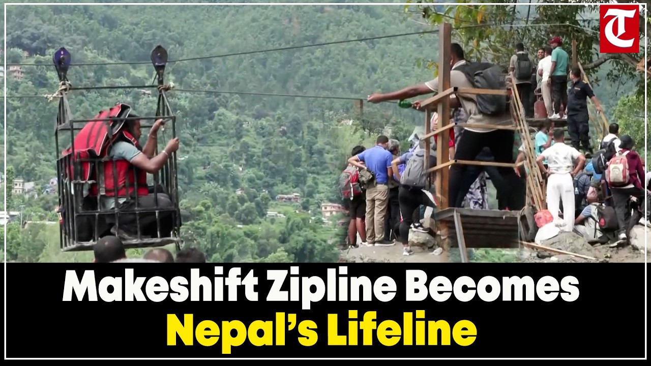 Nepal Flood Crisis: Makeshift Zipline Helps Cut-Off Villagers Cross Trishuli River