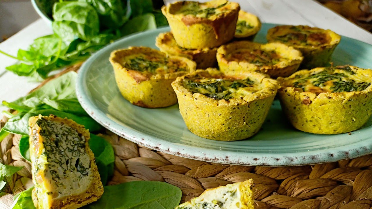 QUICHE SALUDABLE DE ESPINACAS con masa de avena y semillas