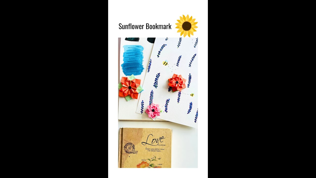 🌻 DIY Sunflower Bookmark | Easy Paper Craft Tutorial 🌻 #diy #origamibookmark #bookmarklove