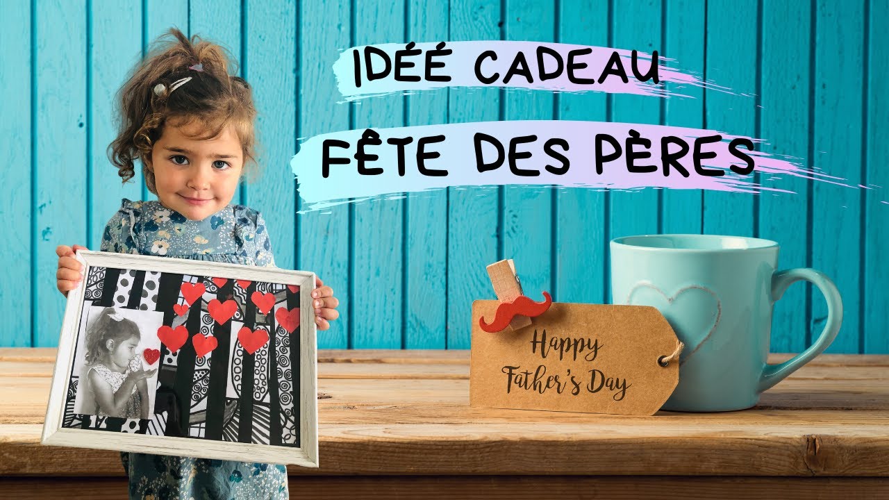 ♡• IDÉE CADEAU FÊTE DES PÈRES FACILE POUR ENFANTS •♡ CADRE PHOTO VRAIMENT TROP BEAU